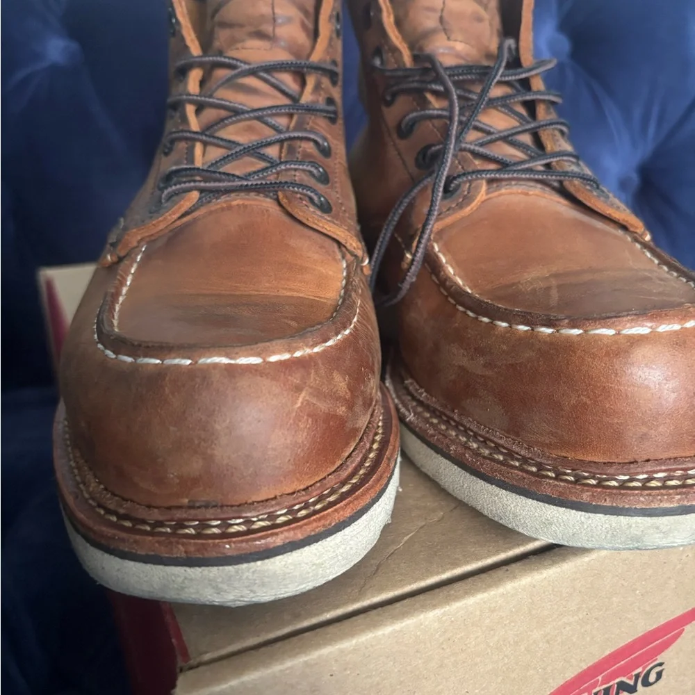 Red Wing Shoes Boots Leather Moc Toe Boots/Copper Rough & Tough